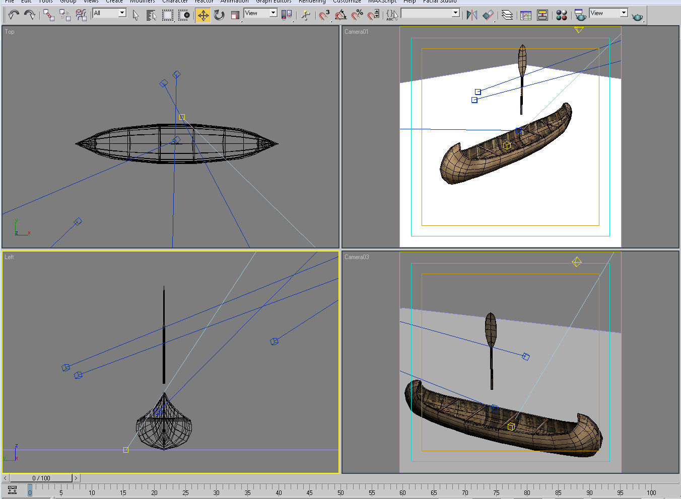 Canoe native - native Low-poly 3D model_5