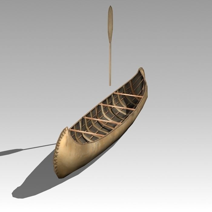 Canoe native - native Low-poly 3D model_2