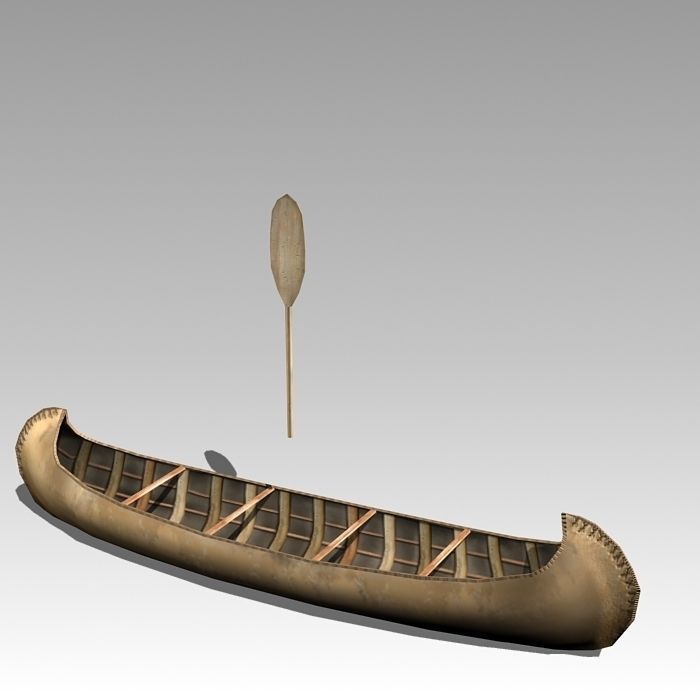 Canoe native - native Low-poly 3D model_3