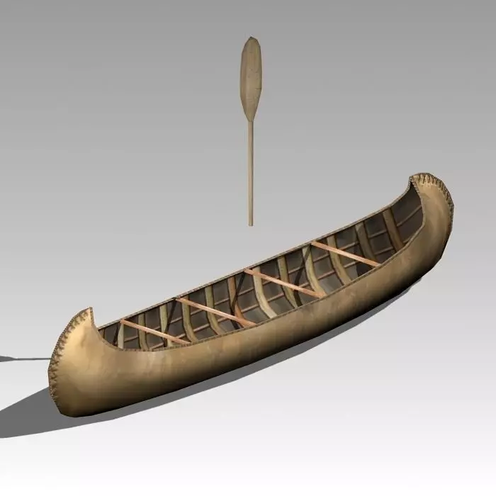 Canoe native - native Low-poly 3D model_0