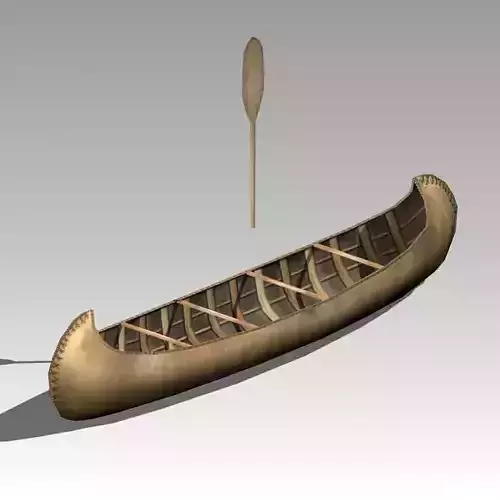 Canoe native - native Low-poly 3D model