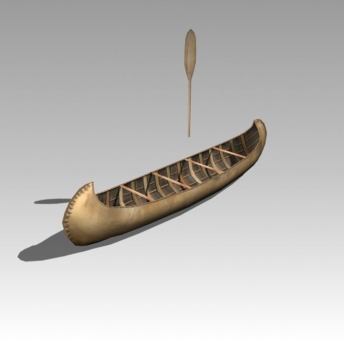 Canoe native - native Low-poly 3D model_1