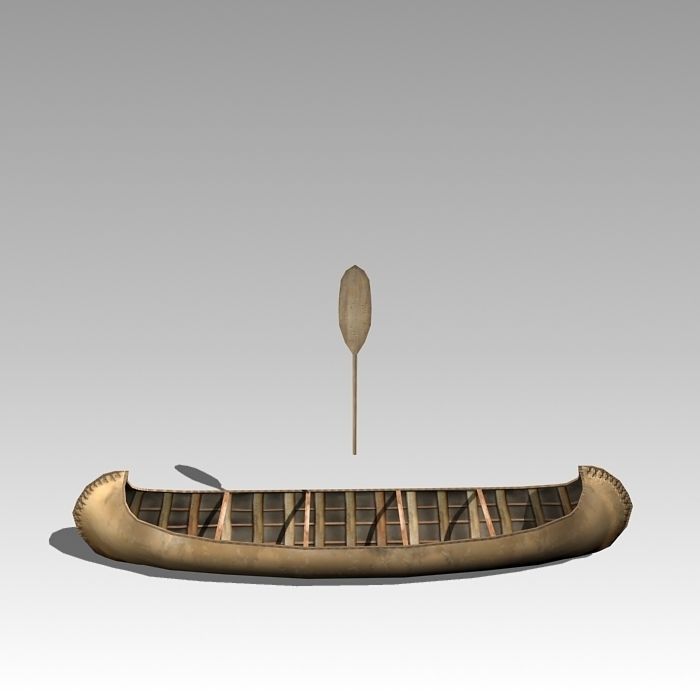 Canoe native - native Low-poly 3D model_4