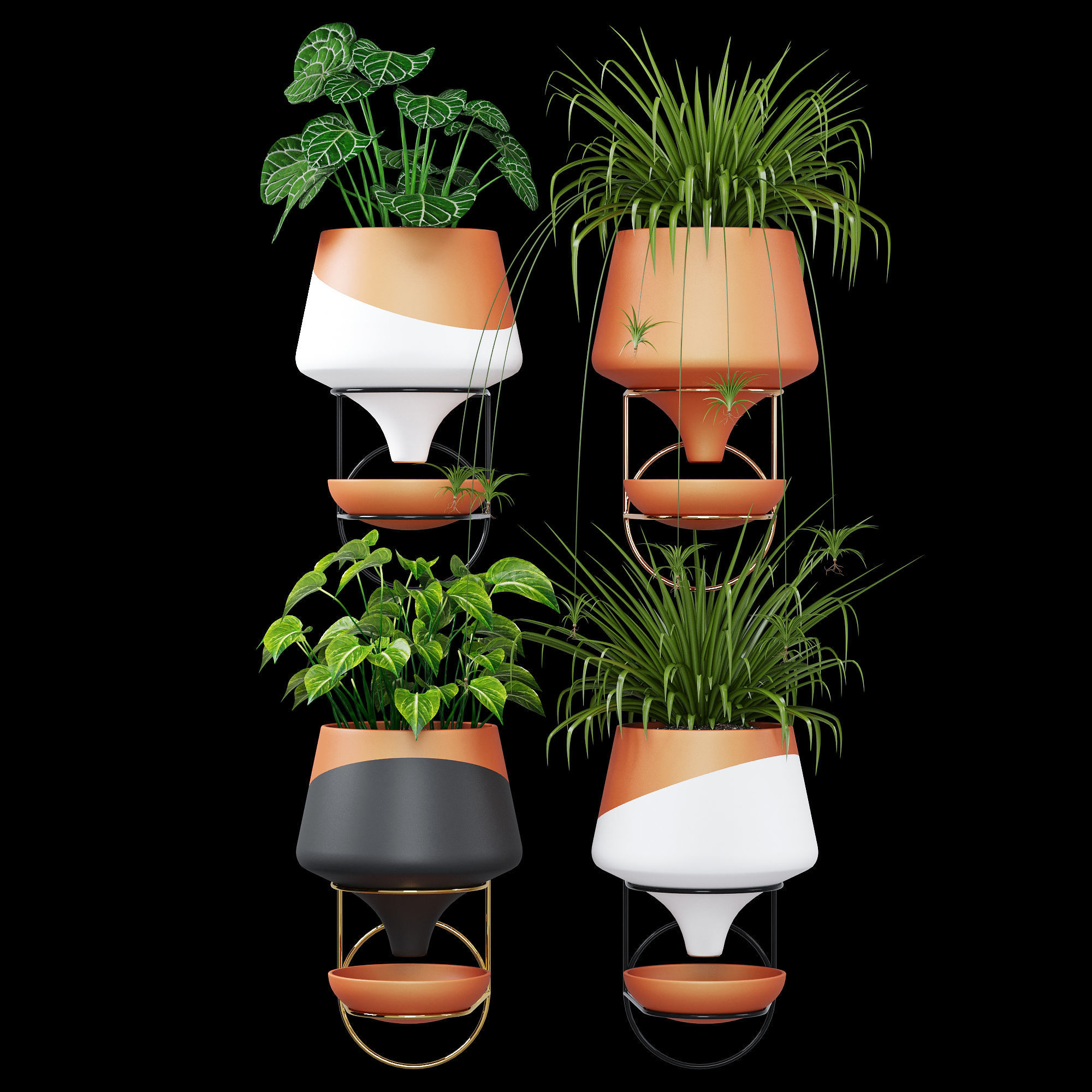 Clay funnel wall 3D model_2