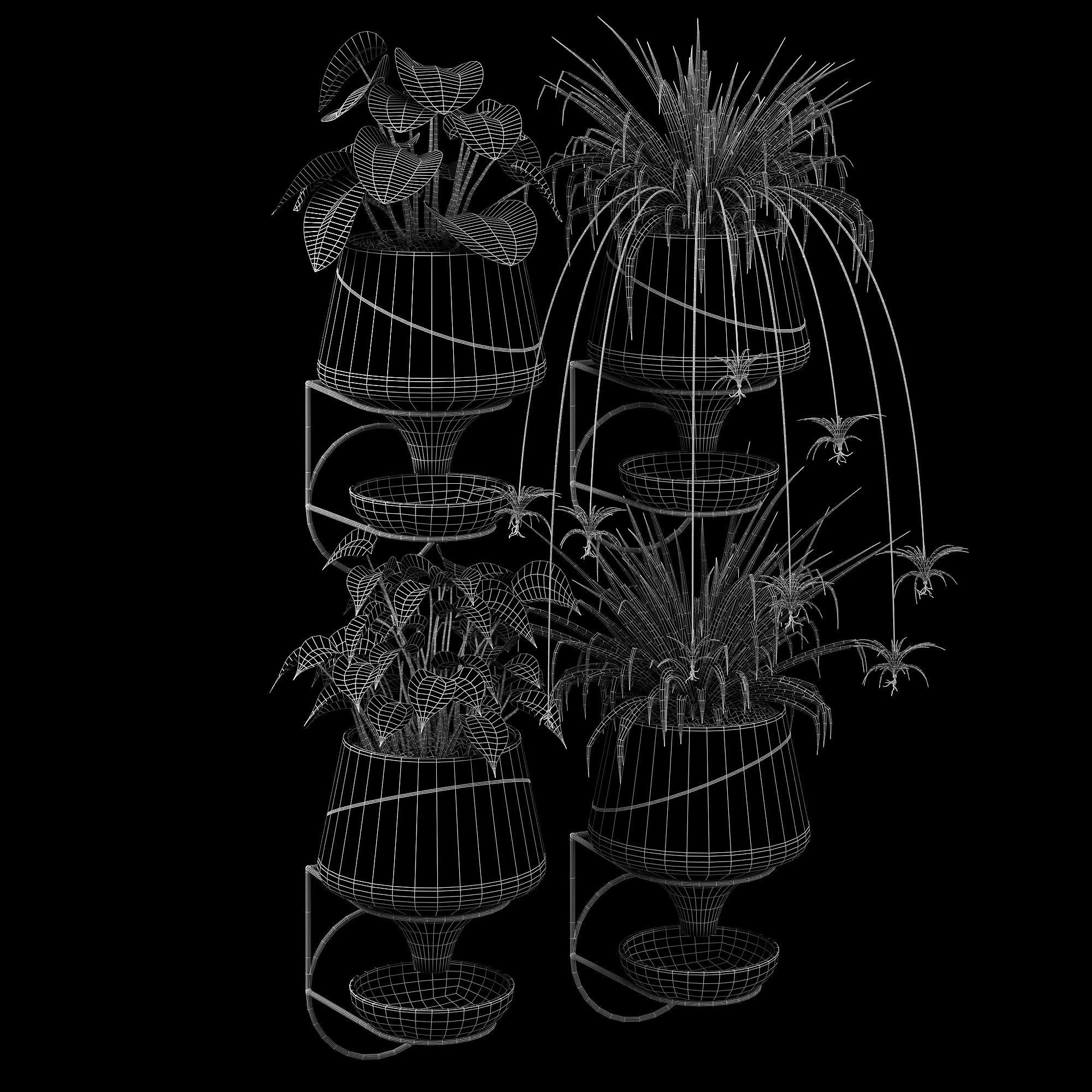 Clay funnel wall 3D model_7