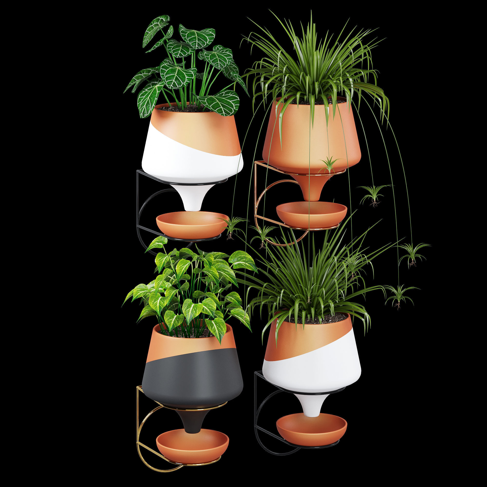 Clay funnel wall 3D model_1