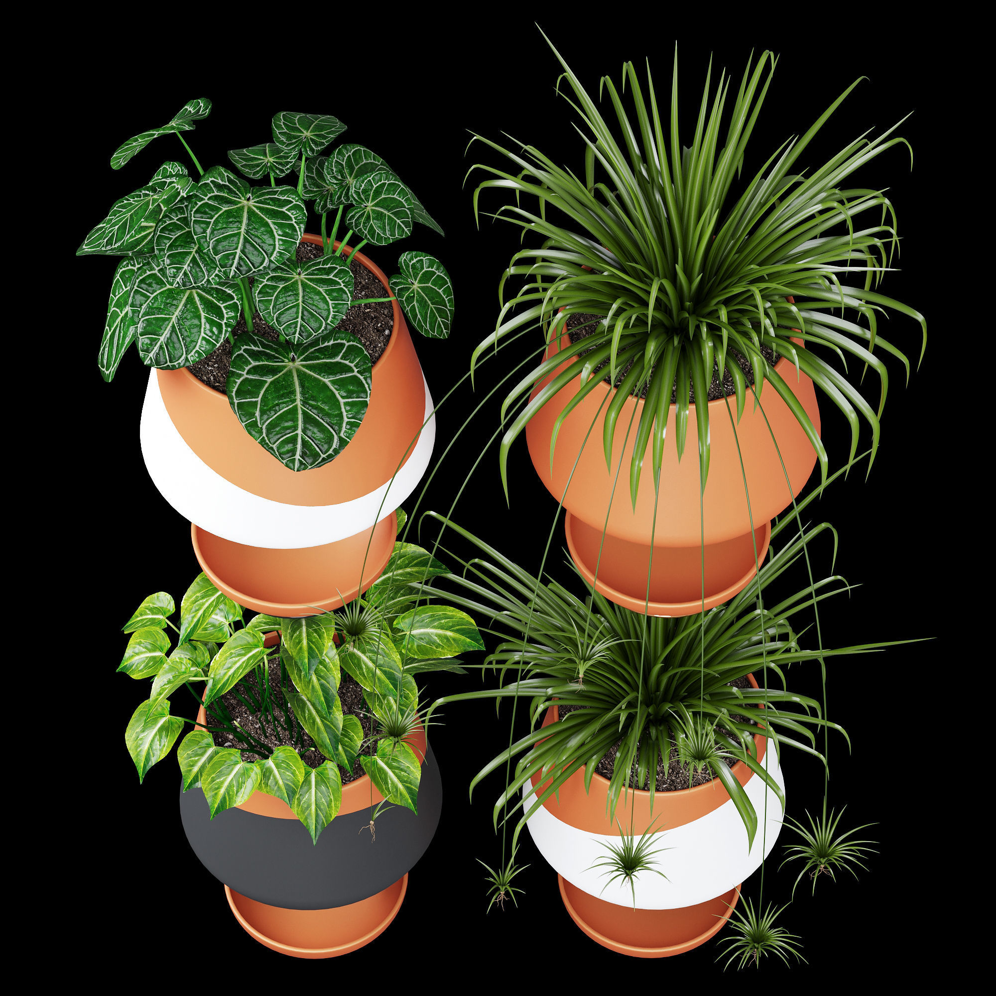 Clay funnel wall 3D model_4