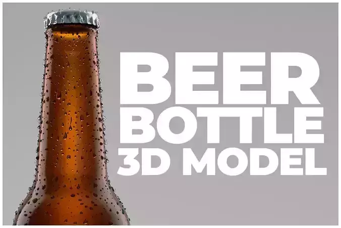 Beer Bottle with water drops