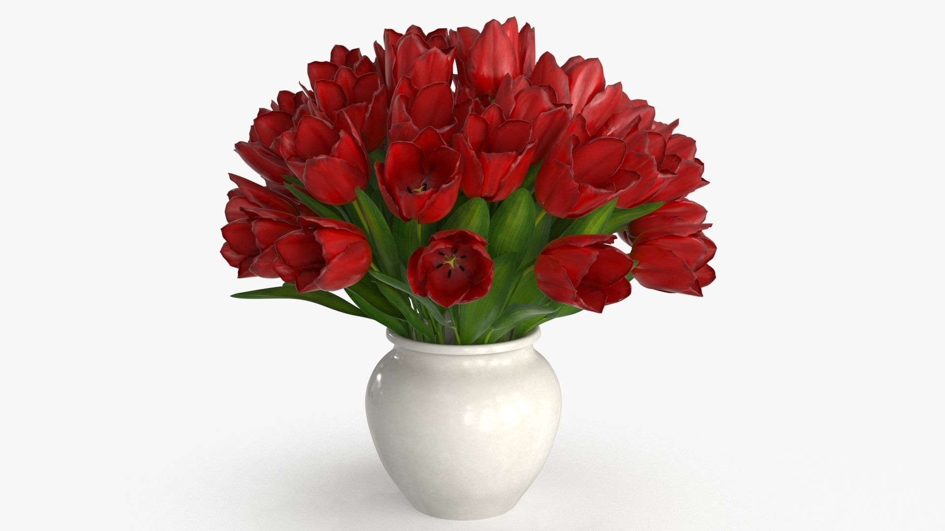 Tulip Bouquet Flowers Low-poly 3D model_2
