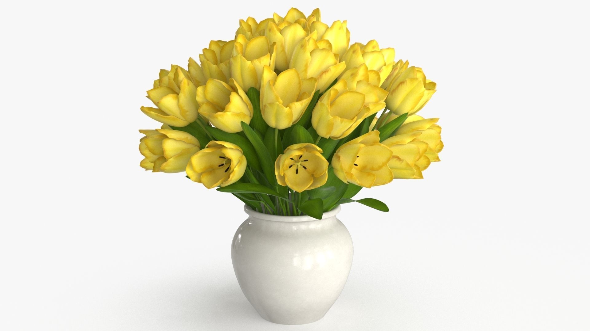 Tulip Bouquet Flowers Low-poly 3D model_4