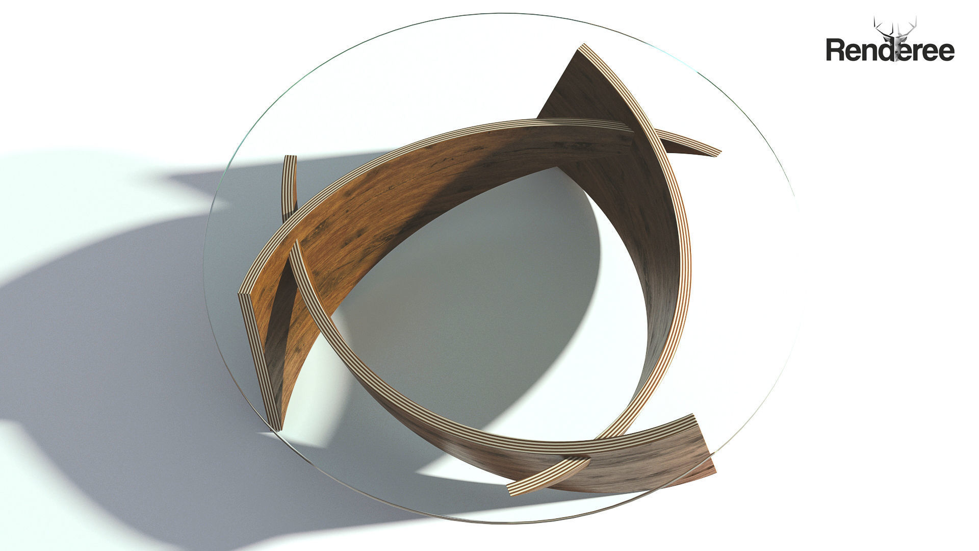 Round Glass Table 3D model_4