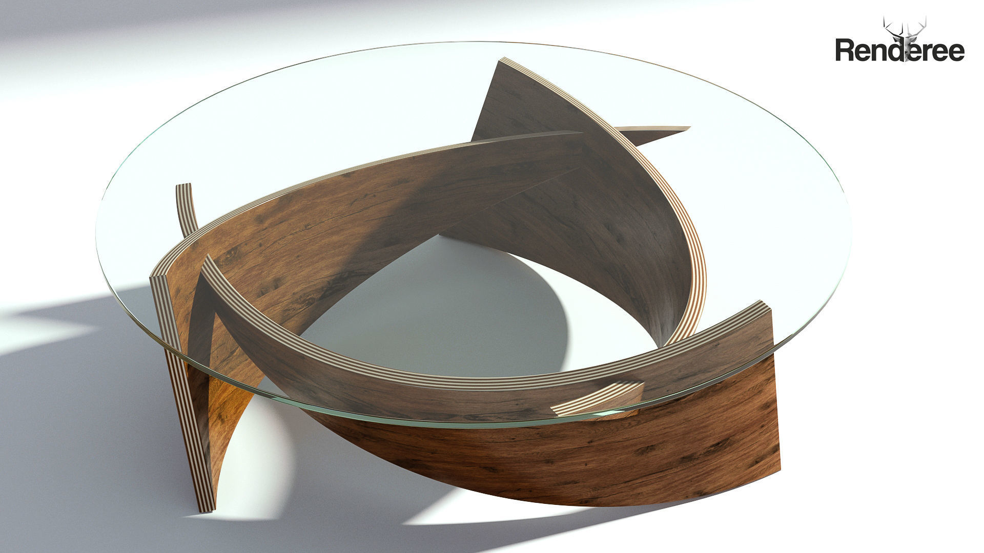 Round Glass Table 3D model_1