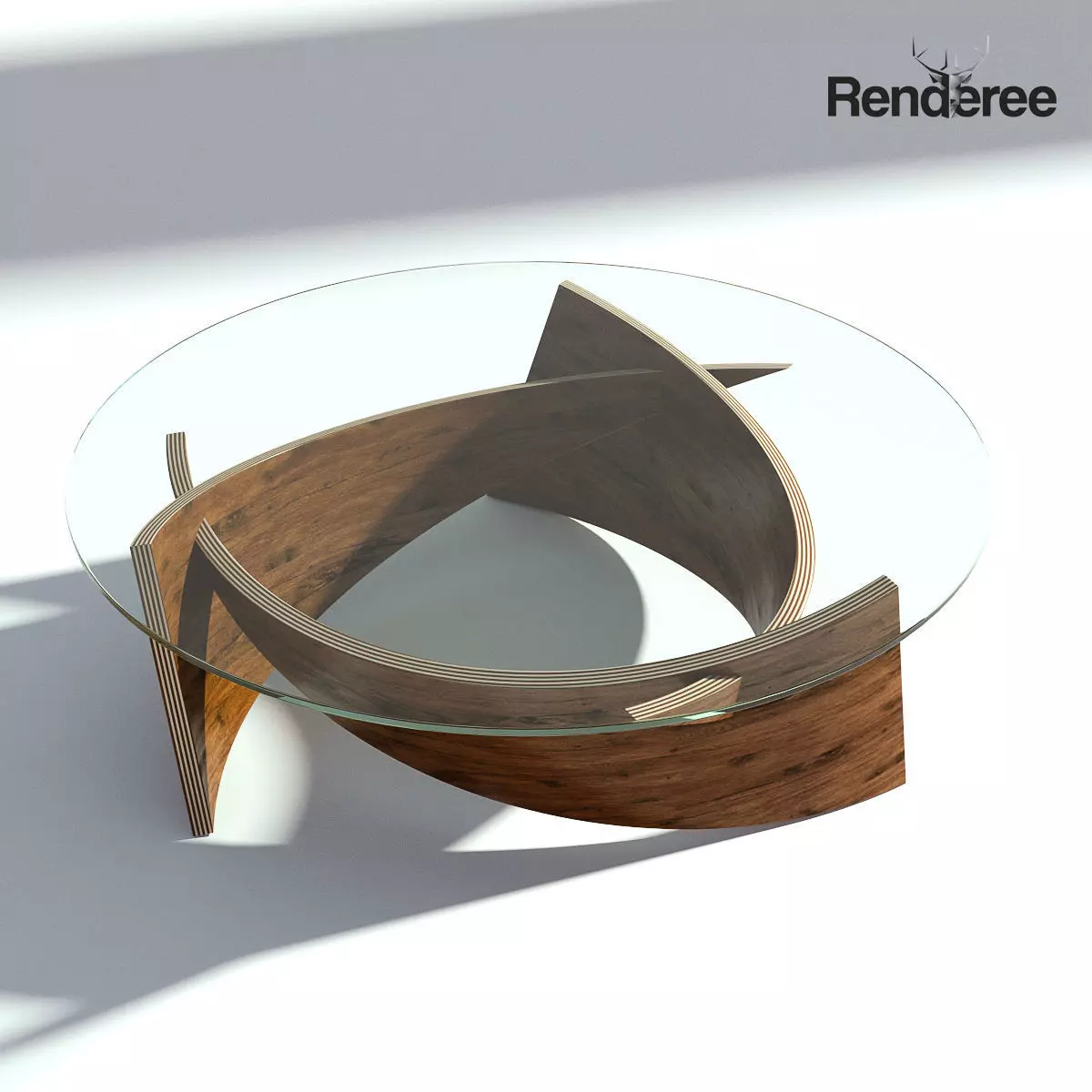 Round Glass Table 3D model_0