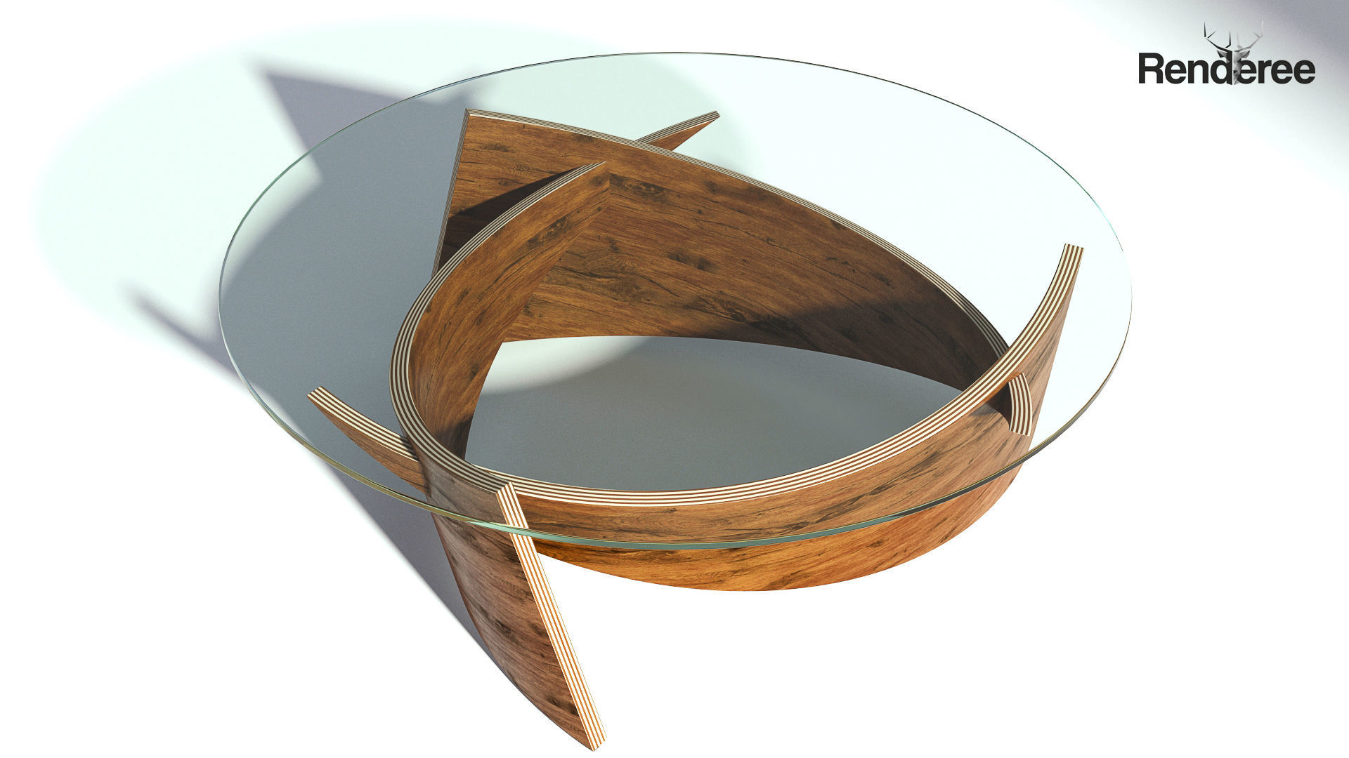 Round Glass Table 3D model_3