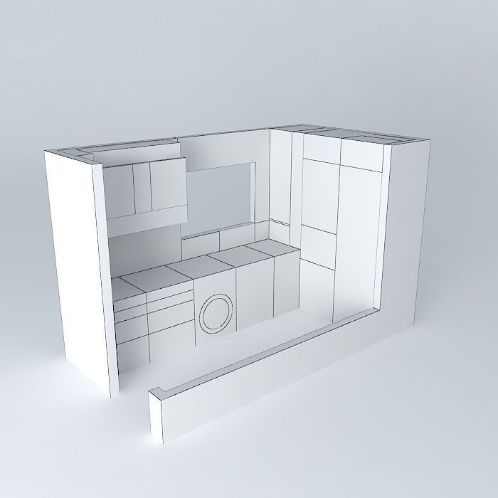 Kitchen project 3D model_4