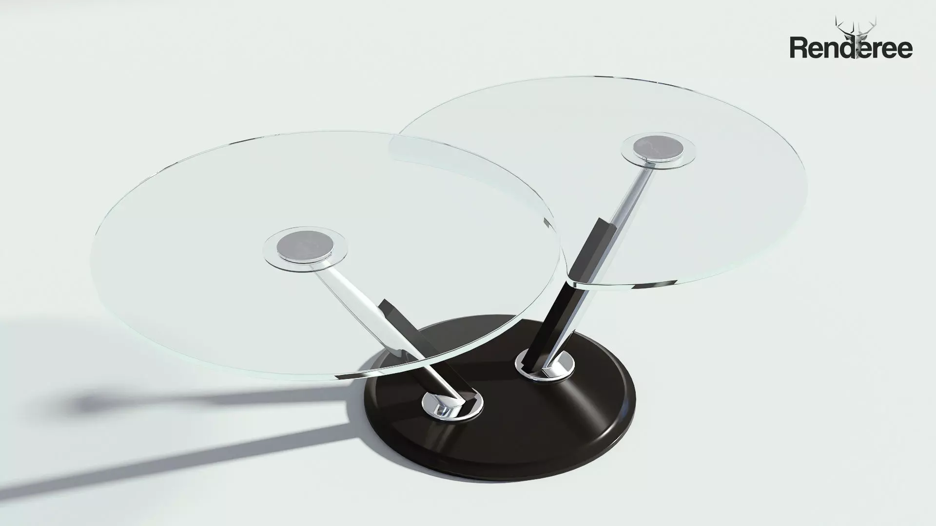 Glass Double Coffee Table 3D model_0