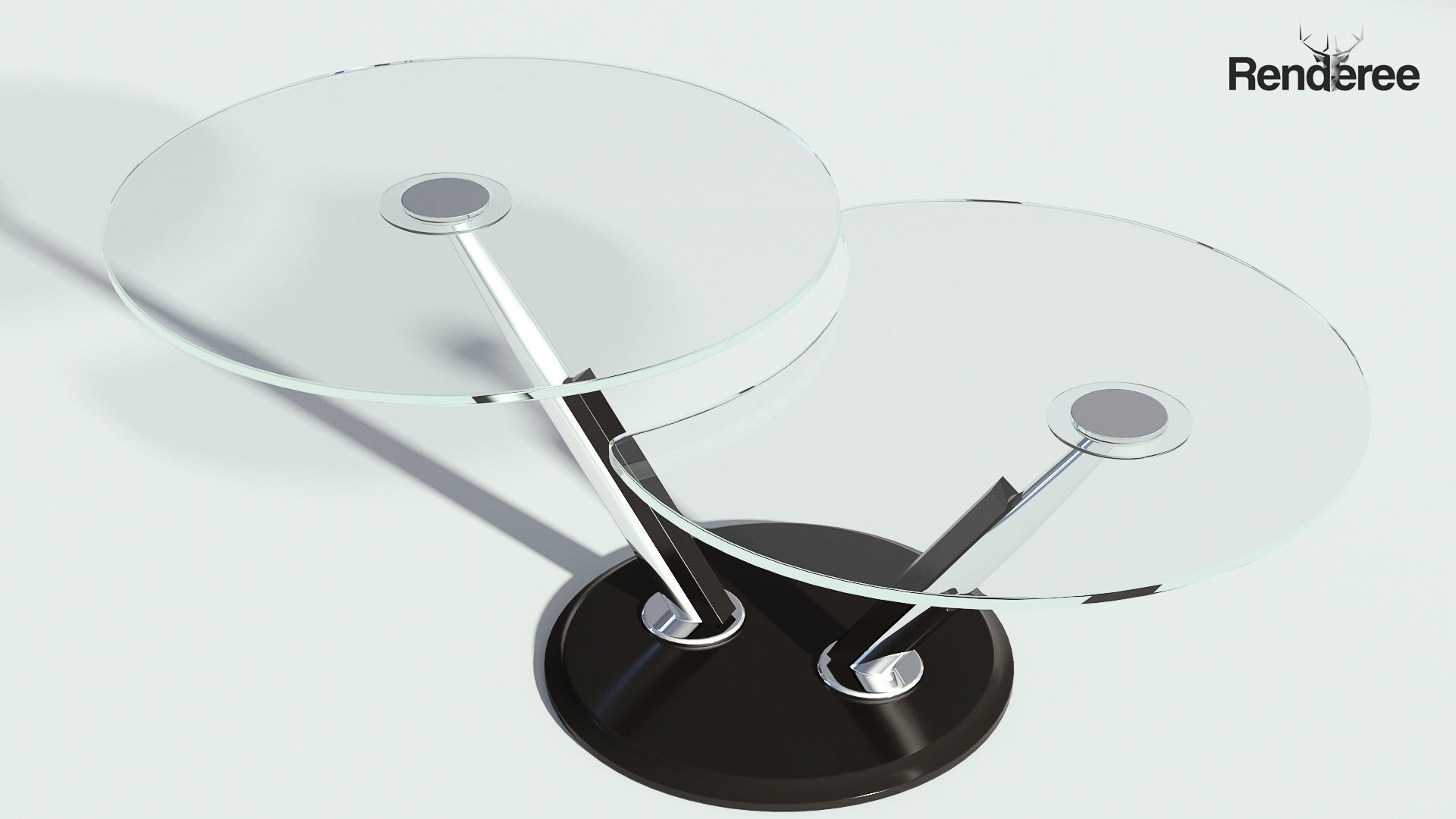 Glass Double Coffee Table 3D model_3