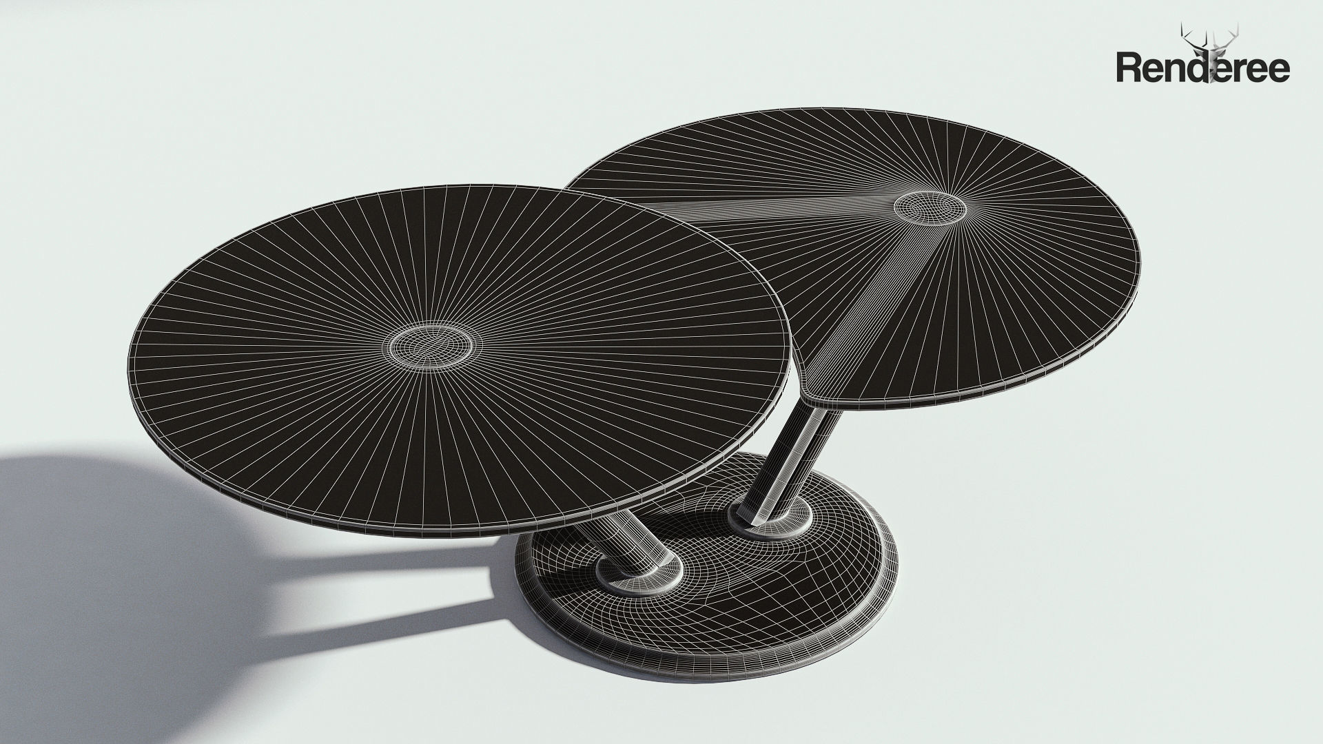Glass Double Coffee Table 3D model_7