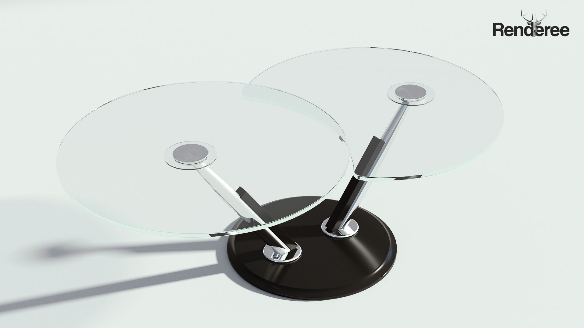 Glass Double Coffee Table 3D model_2