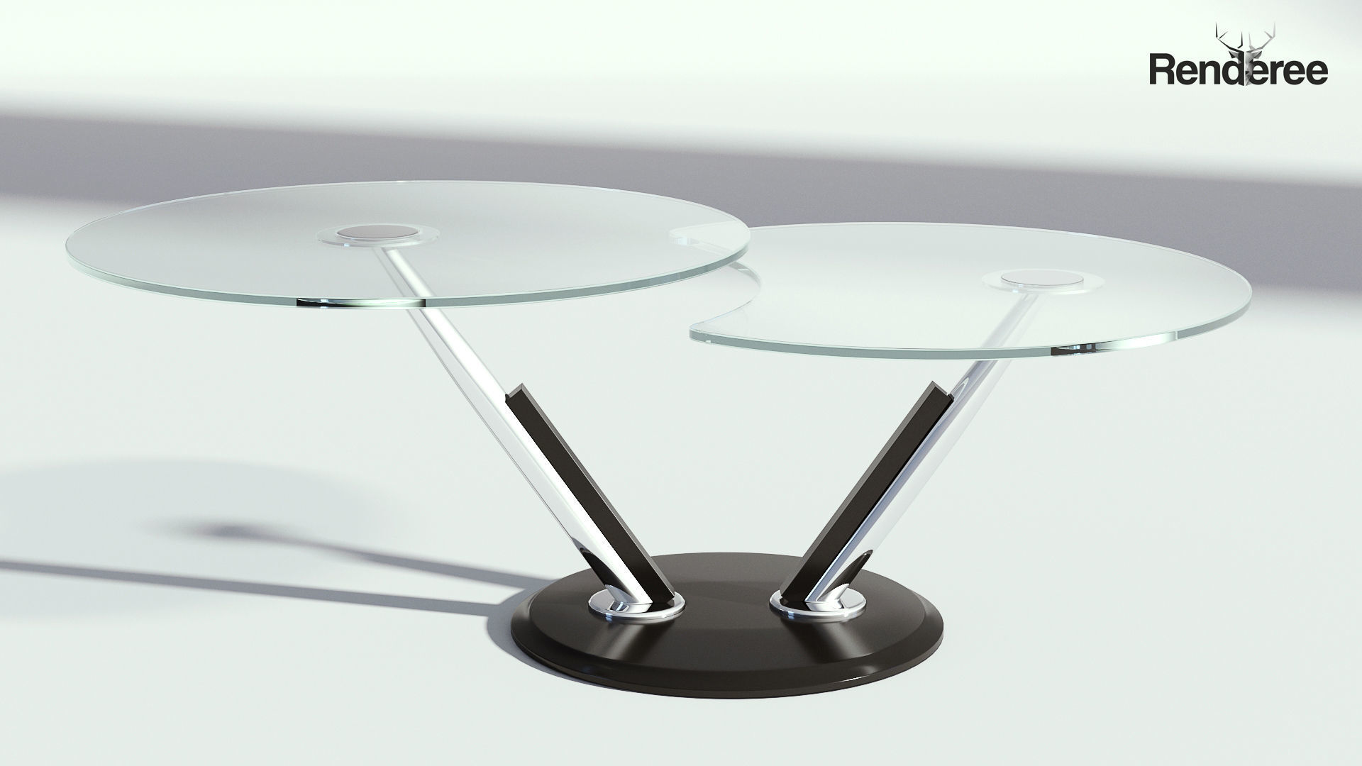 Glass Double Coffee Table 3D model_1