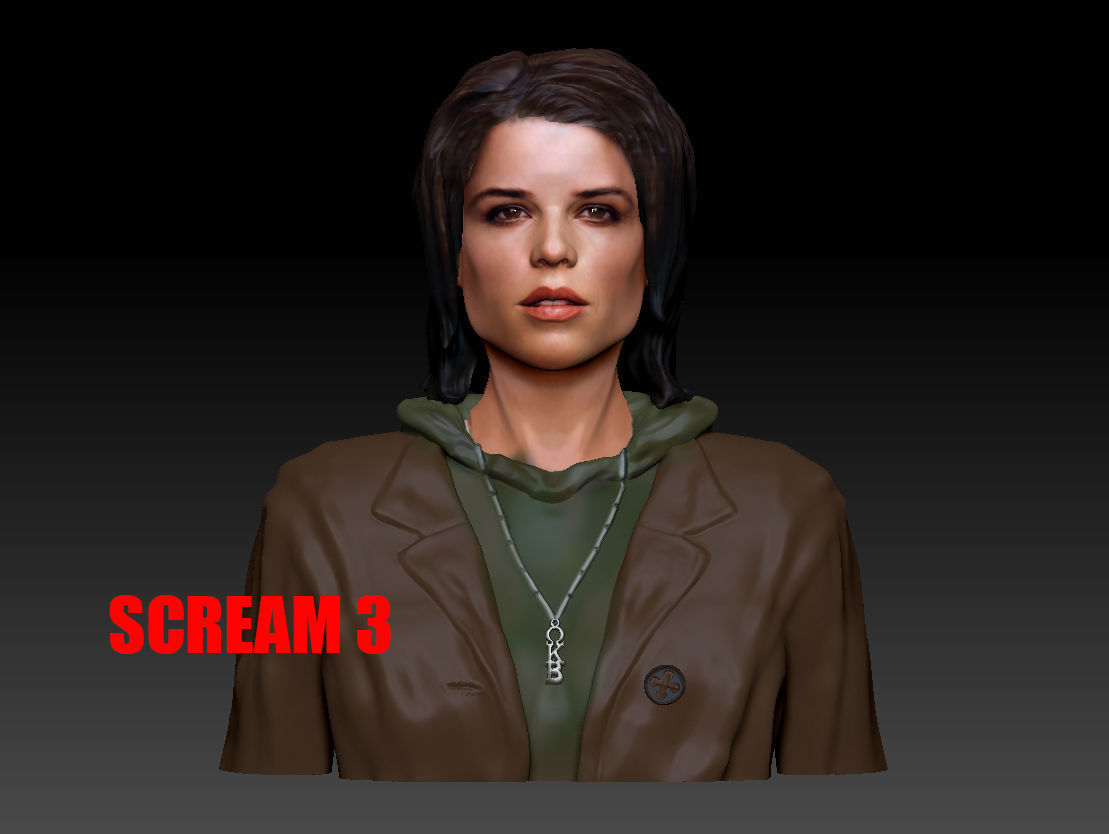 Neve Campbell as Sidney Prescott from Scream 1 2 3 4 textured 3D print model_4