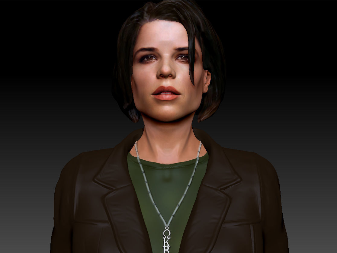 Neve Campbell as Sidney Prescott from Scream 1 2 3 4 textured 3D print model_38