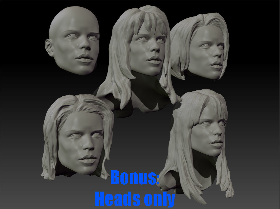 Neve Campbell as Sidney Prescott from Scream 1 2 3 4 textured 3D print model_7
