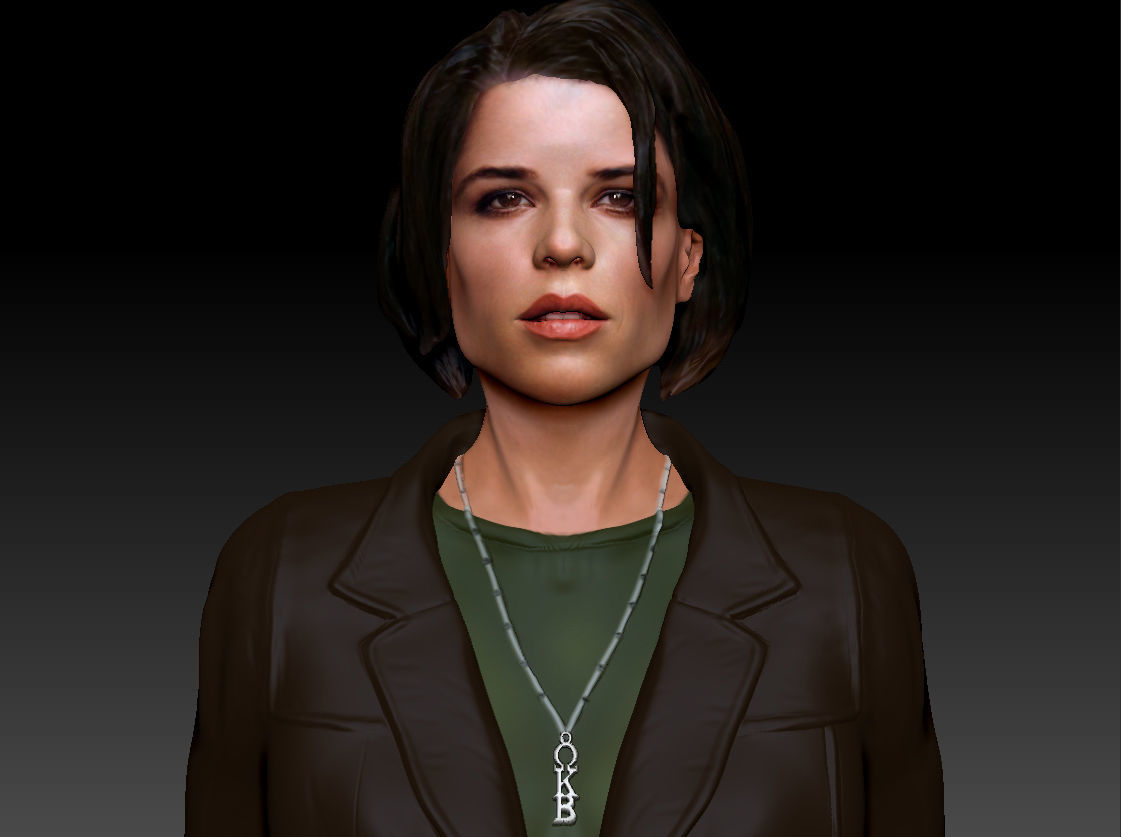 Neve Campbell as Sidney Prescott from Scream 1 2 3 4 textured 3D print model_8