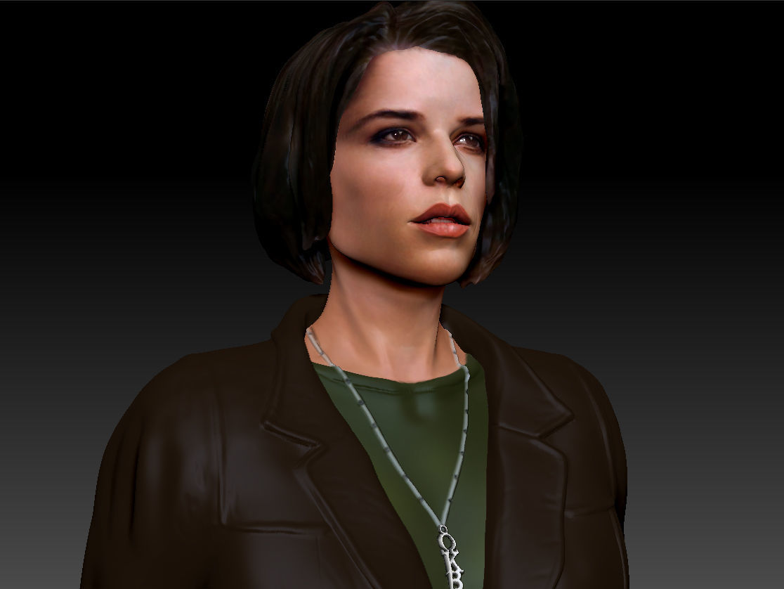 Neve Campbell as Sidney Prescott from Scream 1 2 3 4 textured 3D print model_42