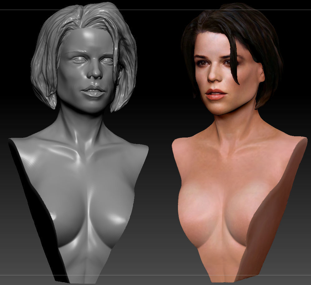 Neve Campbell as Sidney Prescott from Scream 1 2 3 4 textured 3D print model_6