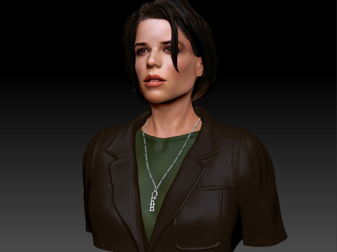 Neve Campbell as Sidney Prescott from Scream 1 2 3 4 textured 3D print model_36