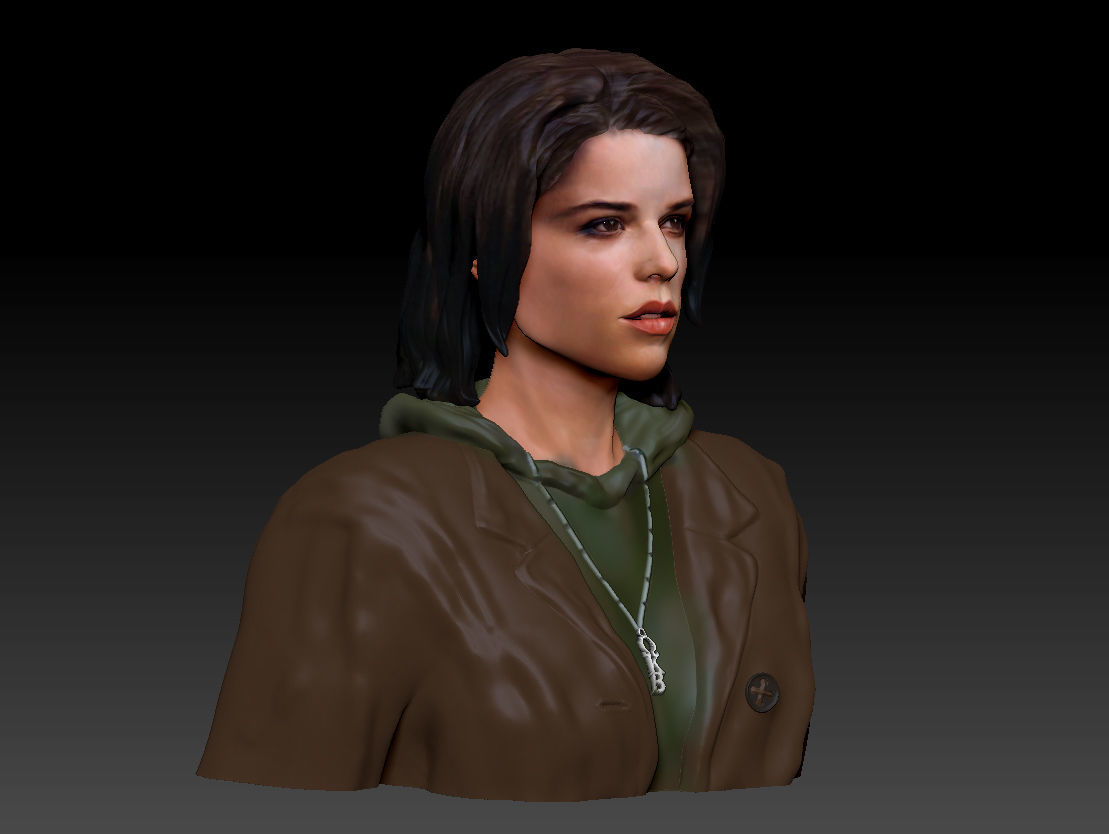 Neve Campbell as Sidney Prescott from Scream 1 2 3 4 textured 3D print model_46