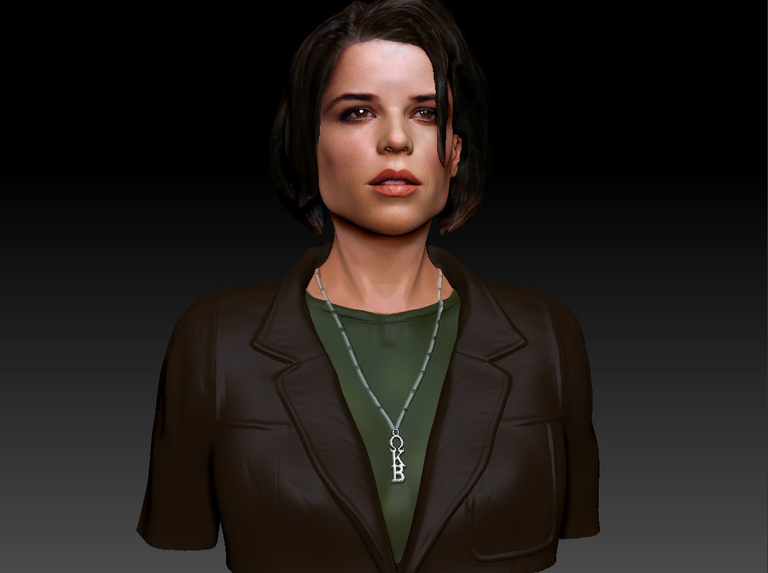 Neve Campbell as Sidney Prescott from Scream 1 2 3 4 textured 3D print model_37
