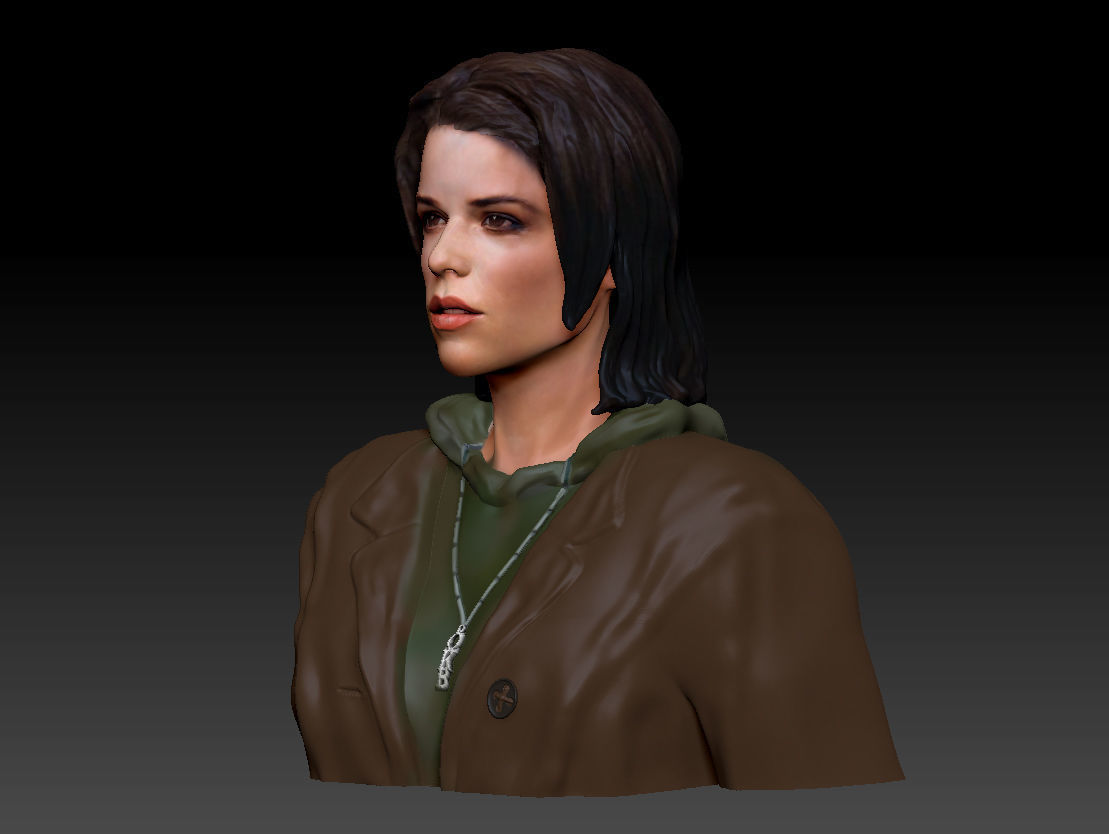 Neve Campbell as Sidney Prescott from Scream 1 2 3 4 textured 3D print model_45