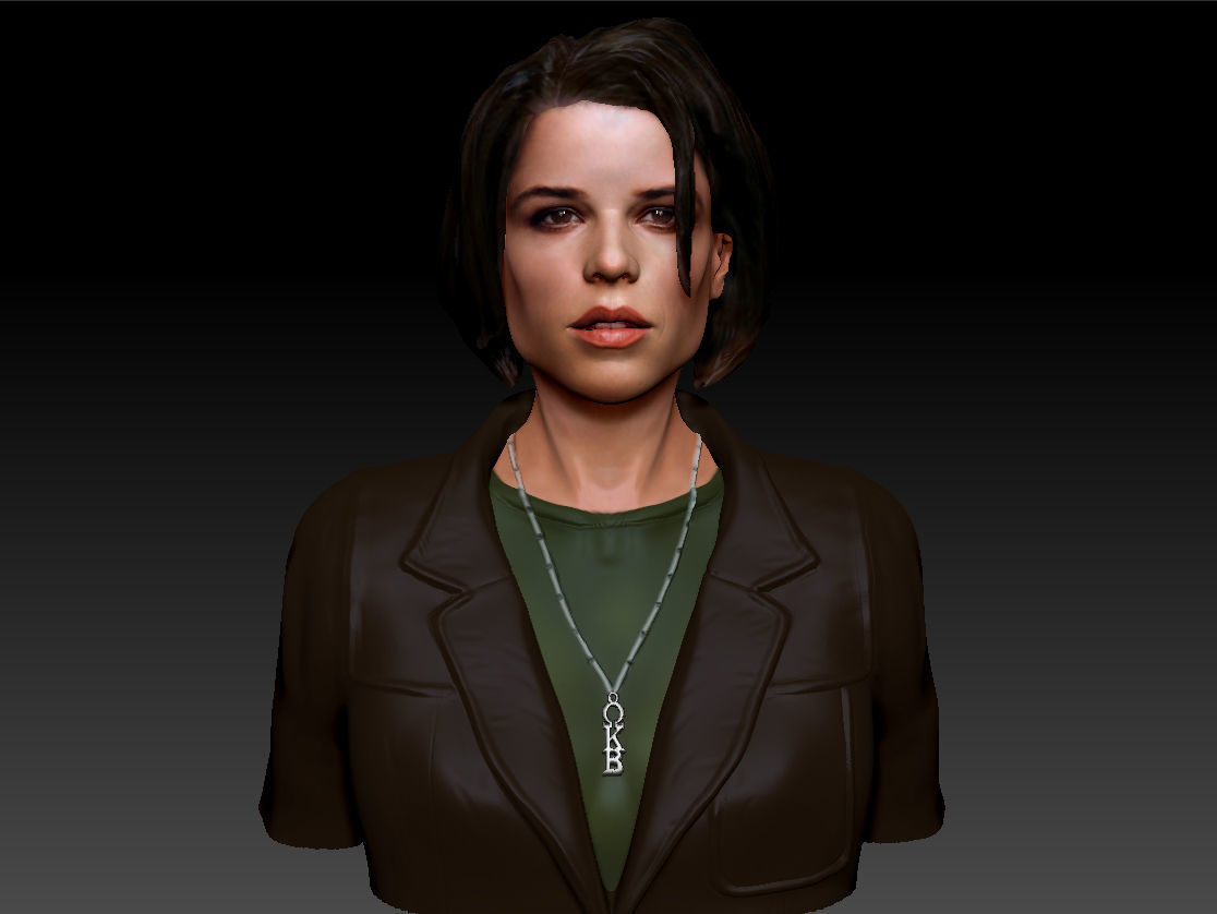 Neve Campbell as Sidney Prescott from Scream 1 2 3 4 textured 3D print model_43
