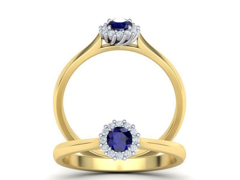 Sapphire Engagement ring 3dmodel Promise ring Own design 3D print model_2