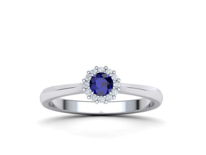 Sapphire Engagement ring 3dmodel Promise ring Own design 3D print model_13