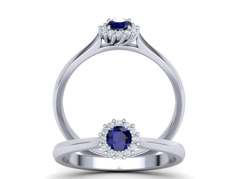 Sapphire Engagement ring 3dmodel Promise ring Own design 3D print model_5