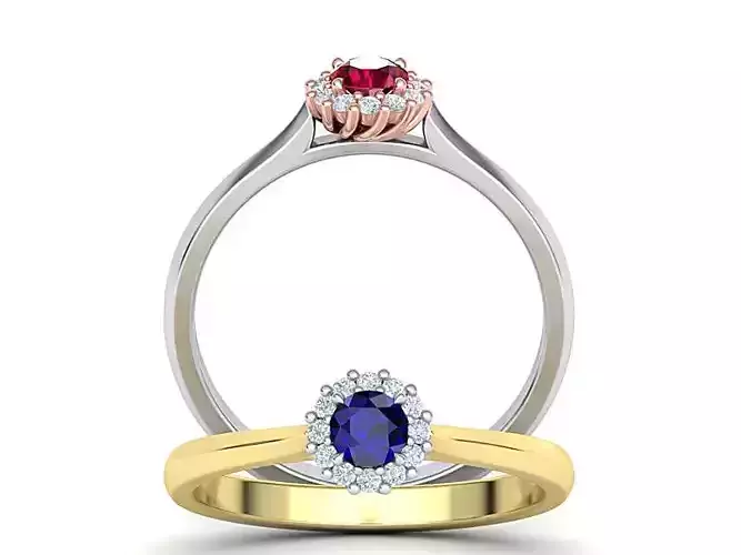 Sapphire Engagement ring 3dmodel Promise ring Own design