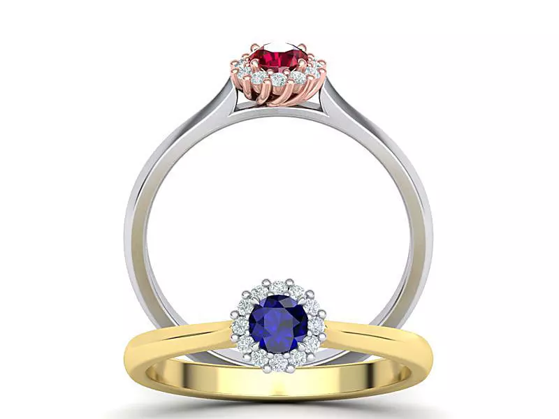 Sapphire Engagement ring 3dmodel Promise ring Own design 3D print model_0