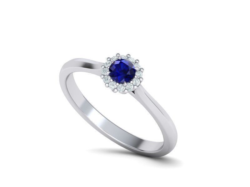 Sapphire Engagement ring 3dmodel Promise ring Own design 3D print model_17