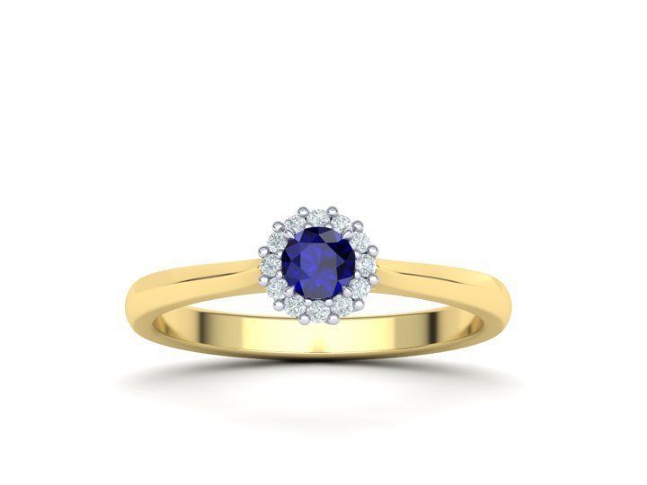Sapphire Engagement ring 3dmodel Promise ring Own design 3D print model_12