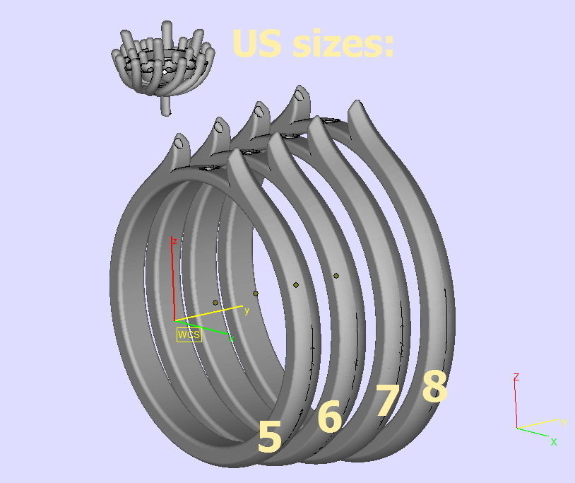 Sapphire Engagement ring 3dmodel Promise ring Own design 3D print model_10