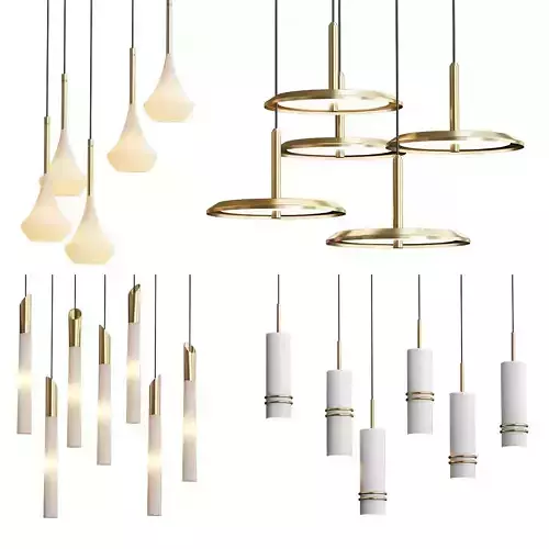 Fulcrum different pendant lights in gold