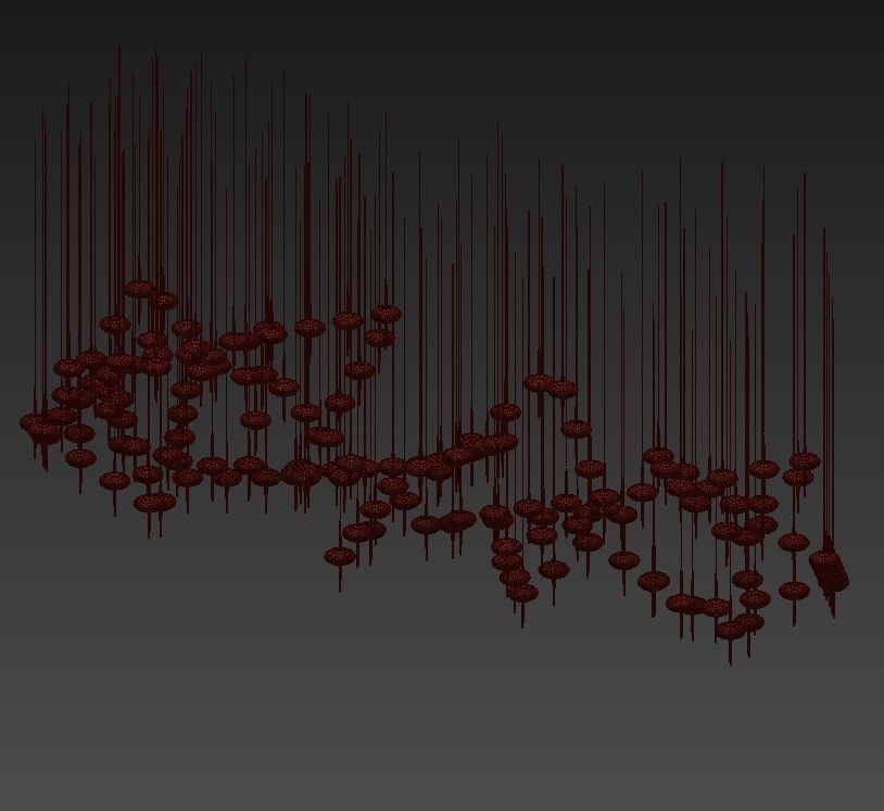 Rain chandelier 3D model_2