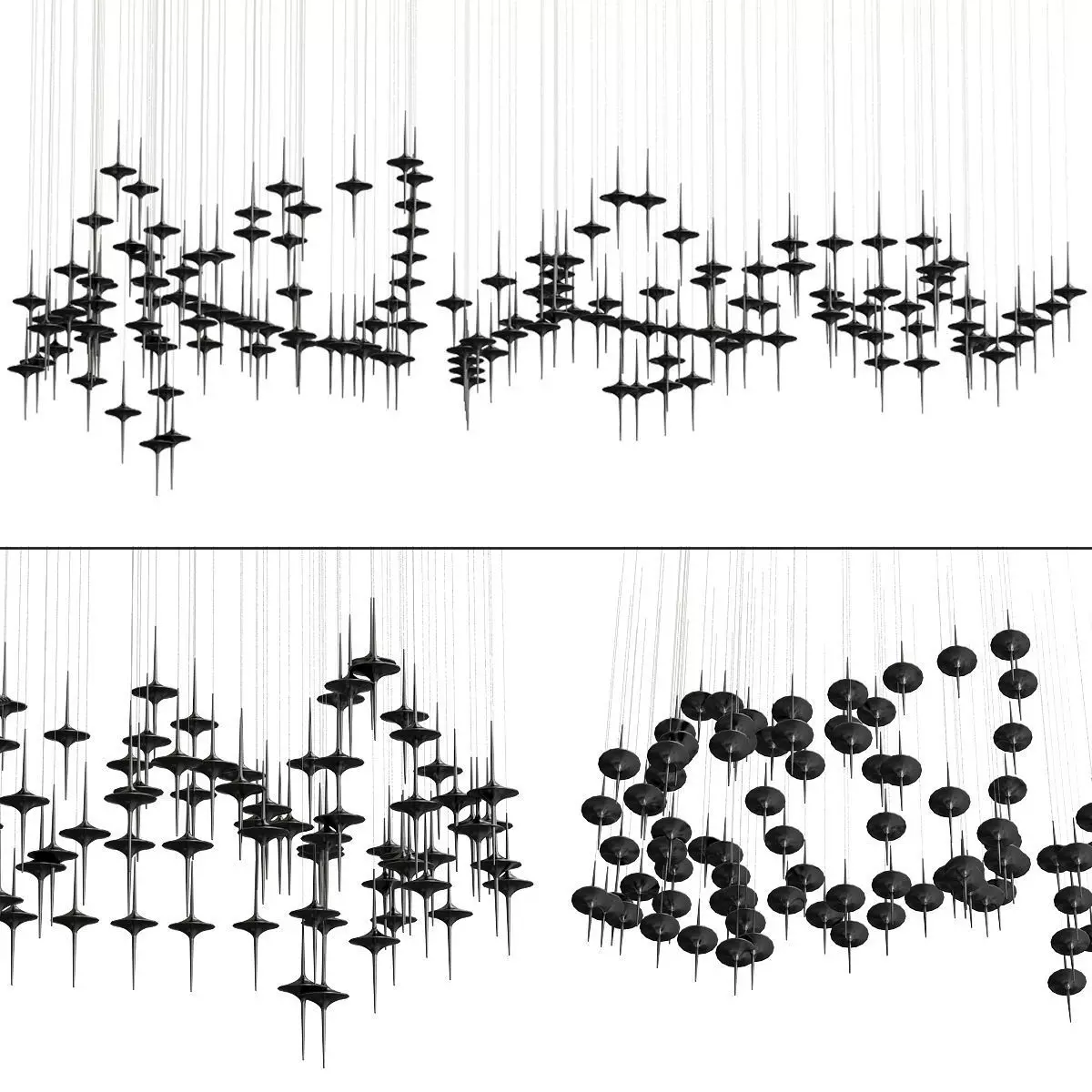 Rain chandelier 3D model_0