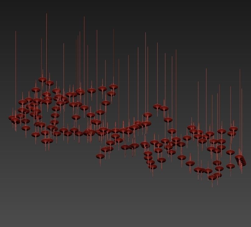 Rain chandelier 3D model_1