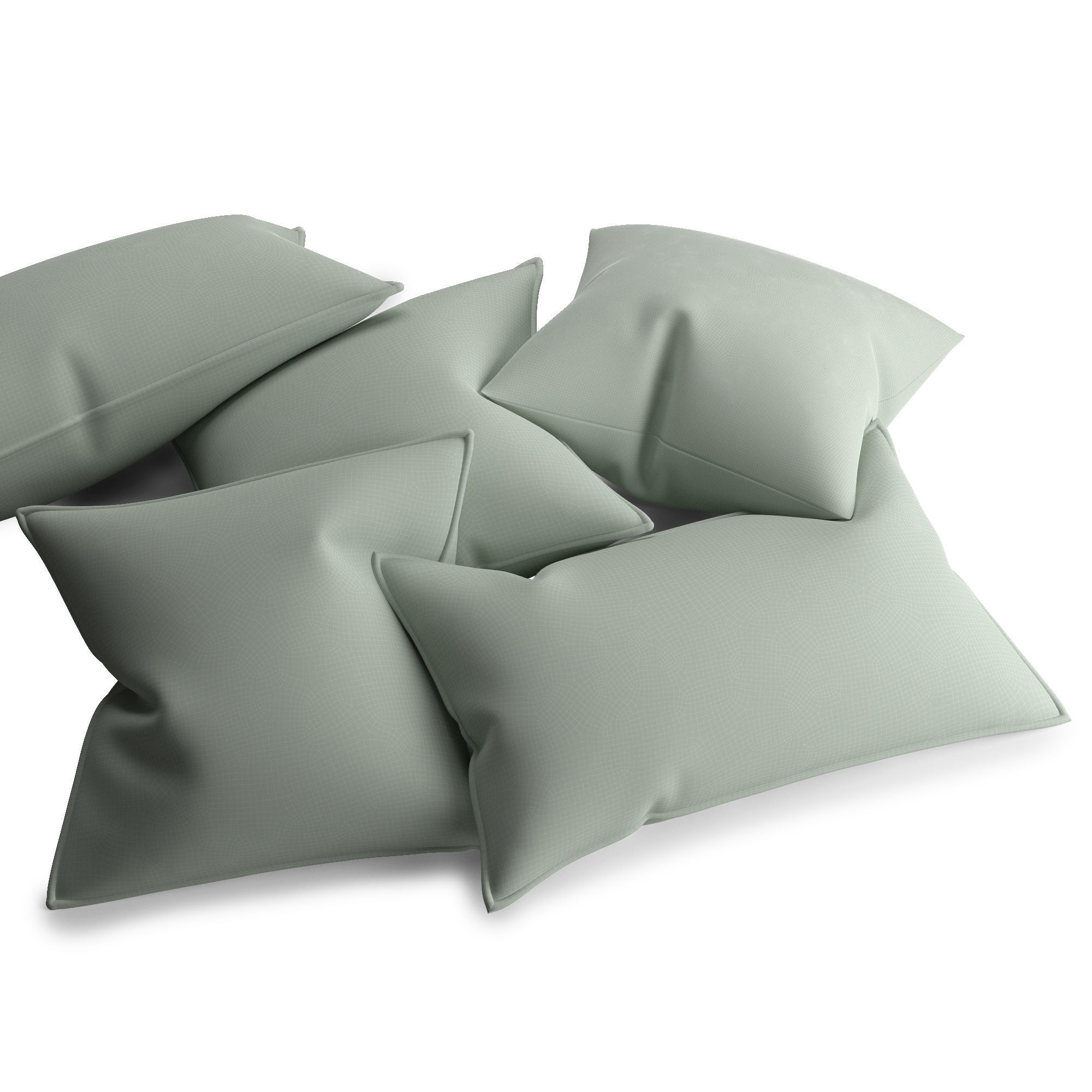 Oriental pillows 3D model_1
