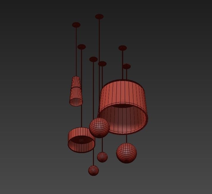 Cloth modern pendant lights 3D model_3