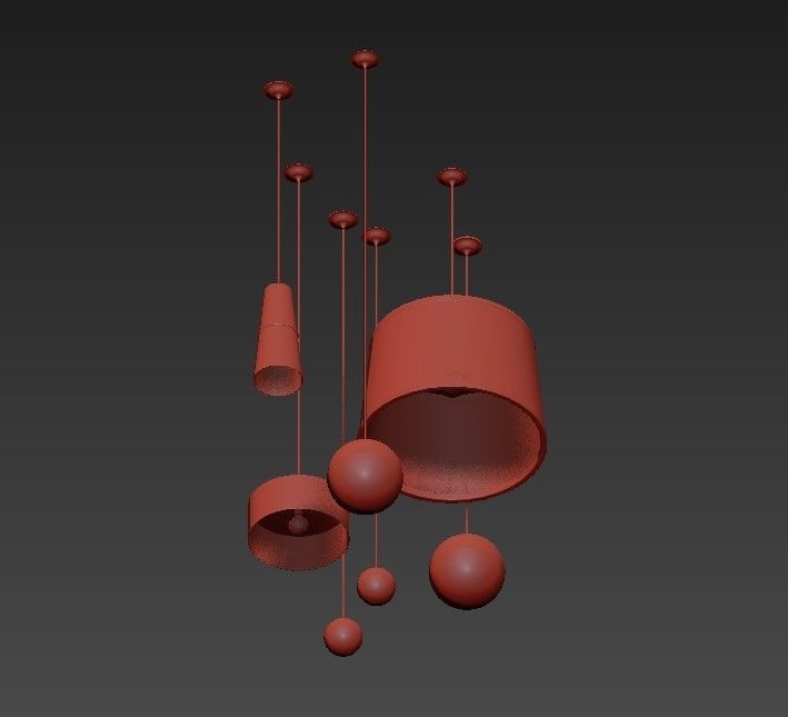 Cloth modern pendant lights 3D model_2